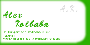 alex kolbaba business card